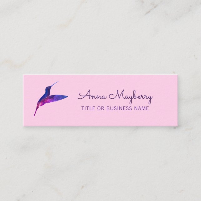 Pink Hummingbird Mini Business Card Mini Visitenkarte (Vorderseite)