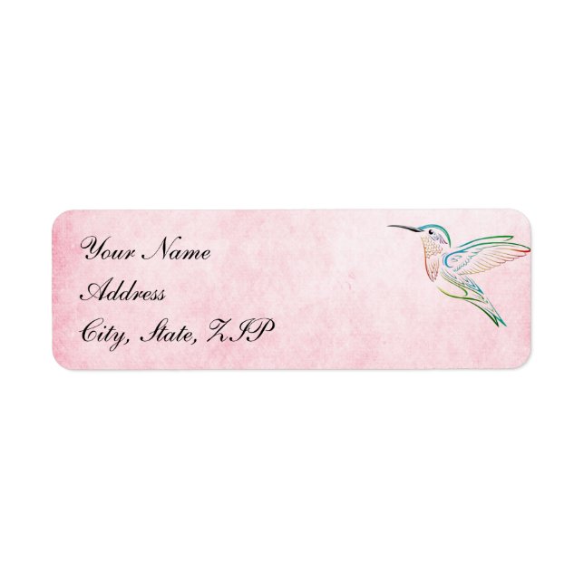 Pink Hummingbird Wassercolor Hochzeitstempel (Vorne)