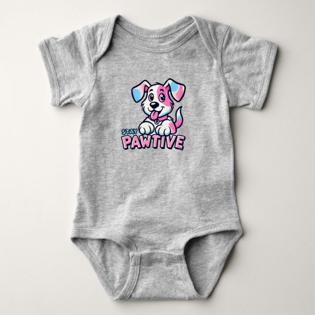 Pink Hund Animated Baby Bodysuit Strampler (Vorderseite)