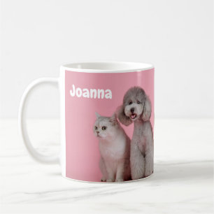Pink Hunde und Katzen Benutzerdefinierter bestellb Kaffeetasse