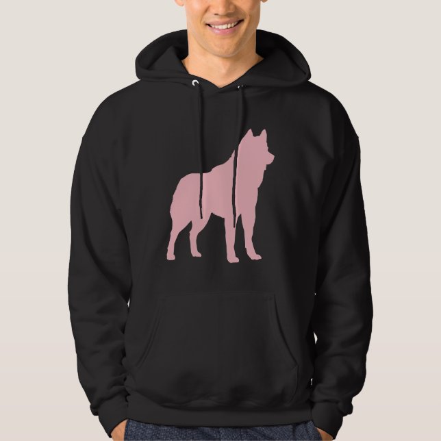 Pink Husky-Silhouette Hoodie (Vorderseite)