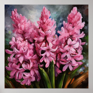 Pink Hyacinth Blume Art Print Poster