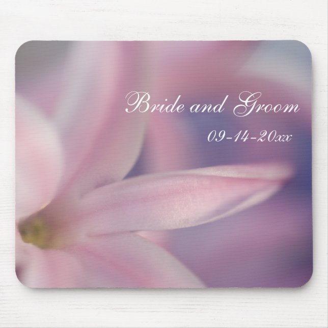 Pink Hyacinth Blume Hochzeit Mousepad (Vorne)