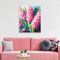 Pink Hyacinths Blumengemälde