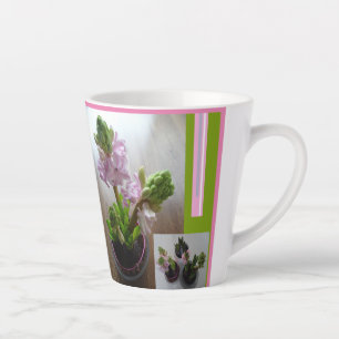 Pink Hyacinths Design Latte-Tasse Milchtasse