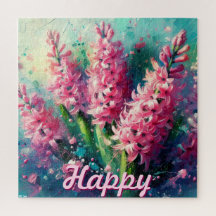 Pink Hyacinths Hyacinth Floral Personalisiert