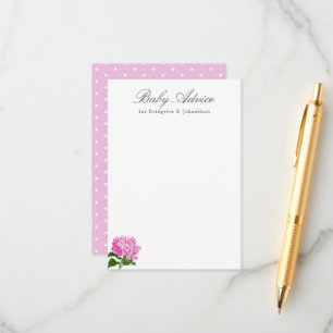 Pink Hydrangea Babyberatungskarte Begleitkarte
