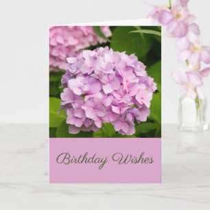 Pink Hydrangea Birthday wünscht Grüße Karte