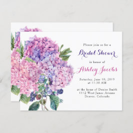 Pink Hydrangea Bloral Bridal Dusche Einladung