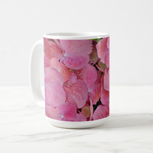 Pink Hydrangea Blume Tasse (Vorderseite Links)