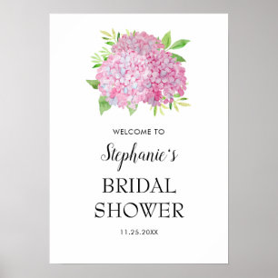 Pink Hydrangea Bouquet Brautparty Empfang Poster