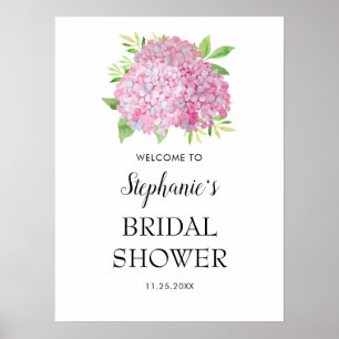 Pink Hydrangea Bouquet Brautparty Empfang Poster