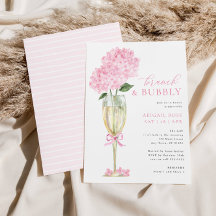 Pink Hydrangea Brunch und Bubbly Champagner Glass