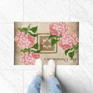 Pink Hydrangea Clusters II Fußmatte