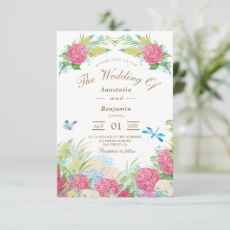 Pink Hydrangea Elegante Hochzeitsfeier mit Blumen
