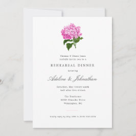 Pink Hydrangea Elegantes Probe Abendessen Einladung