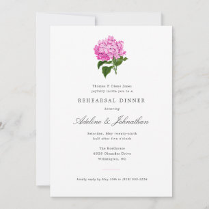 Pink Hydrangea Elegantes Probe Abendessen Einladung