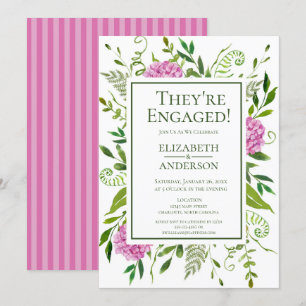 Pink Hydrangea Engagement Party Einladung