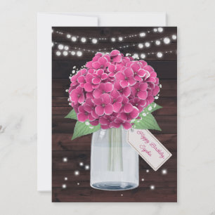 Pink Hydrangea Floral Geburtstagskarte für Schwest Karte