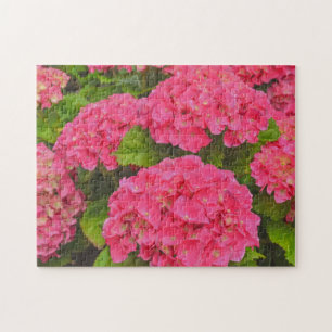 Pink Hydrangea Flower Garden Art Puzzle