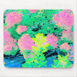 Pink Hydrangea Garden mit gelben Folies Mousepad