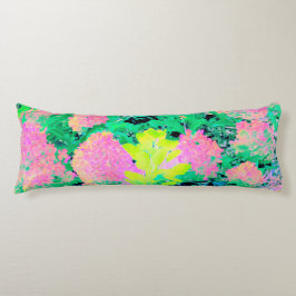 Pink Hydrangea Garden mit gelben Folies Seitenschläferkissen