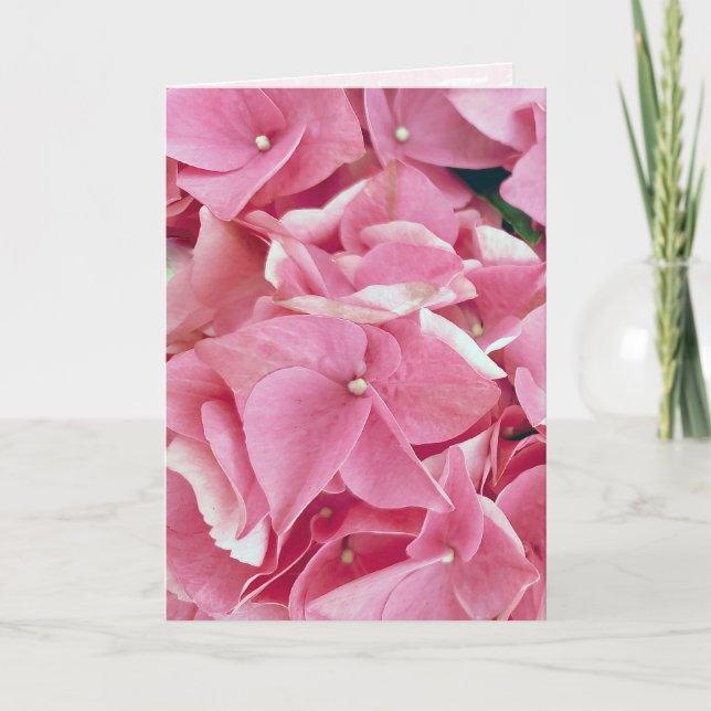 Pink Hydrangea Geburtstag Karte (Vorderseite)