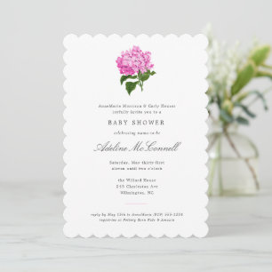 Pink Hydrangea Grandmillennial Baby Dusche Einladung
