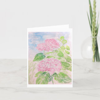 Pink hydrangea karte