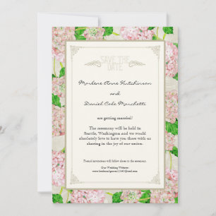 Pink Hydrangea Lace Floral Formal Elegante Hochzei Save The Date