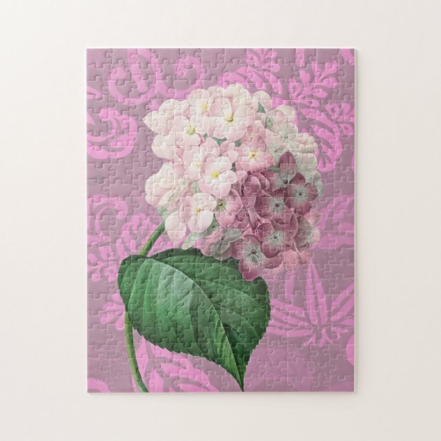 Pink Hydrangea Vintag Style Puzzle (Vertikal)
