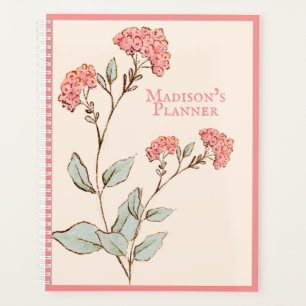 Pink Hydrangea Vintage Handzeichen Planer