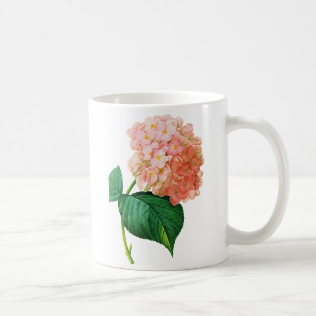 Pink Hydrangea von Pierre Joseph Redoute Tasse (Rechts)