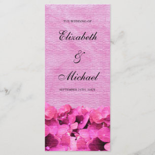 Pink Hydrangea Wedding Program Programm