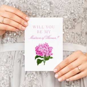 Pink Hydrangea wirst du meine Ehrenkarte sein Karte