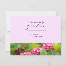 Pink-Hydrangeas-Antwortkarte RSVP Karte