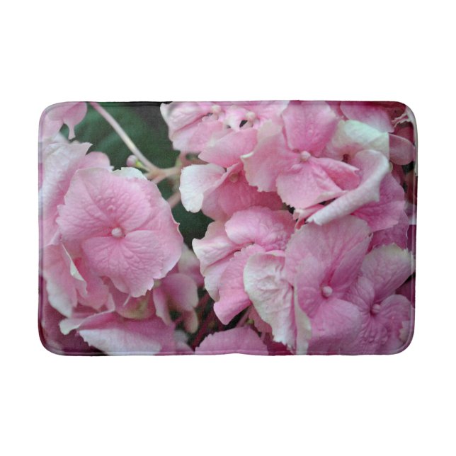 Pink Hydrangeas Badematte (Vorderseite)