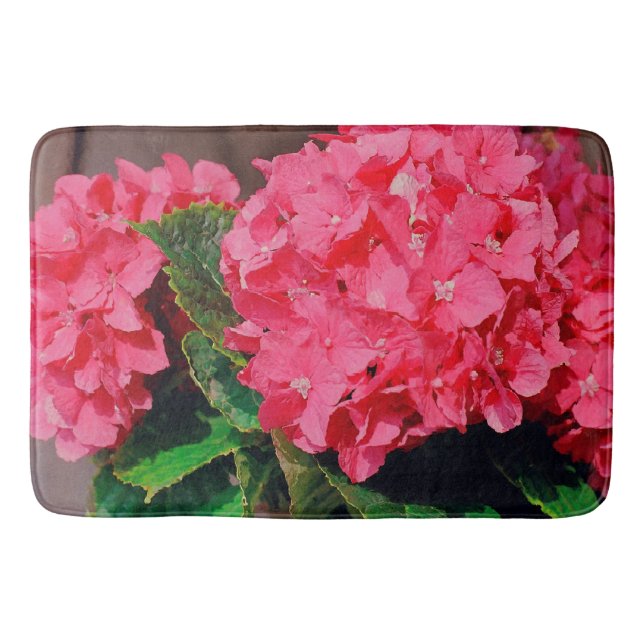 Pink Hydrangeas Badematte (Vorderseite)