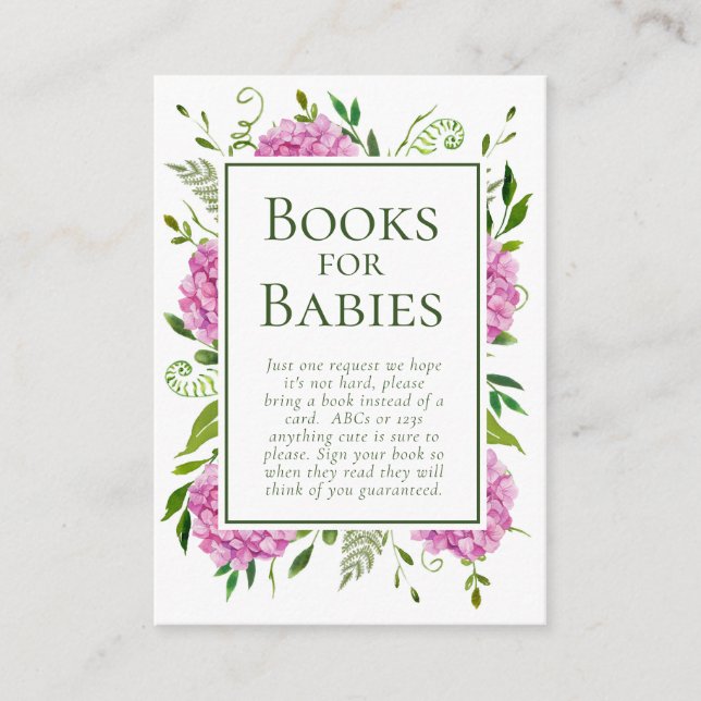 Pink Hydrangeas Girl Babies Duschbücher für Baby Begleitkarte (Vorderseite)