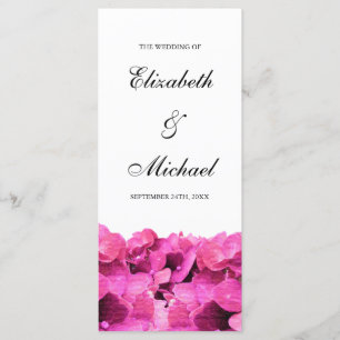 Pink Hydrangeas Hochzeitsprogramm Programm