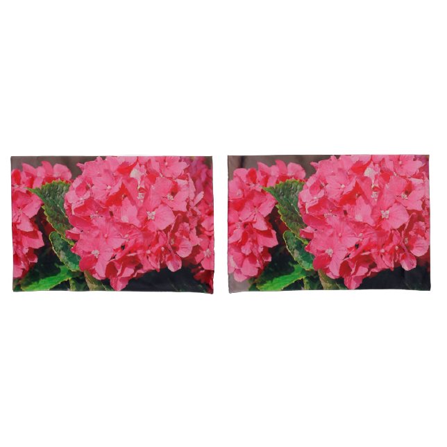 Pink Hydrangeas Kissenbezug (Vorderseite-Set)