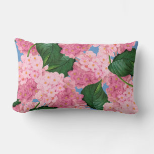 Pink Hydrangeas Lumbar Kissen