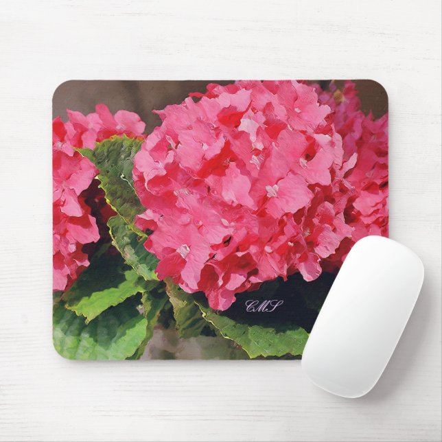 Pink Hydrangeas Mousepad (Mit Mouse)