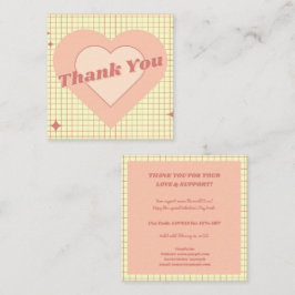 Pink Hypnotic Herzklopfmuster Vielen Dank Quadratische Visitenkarte