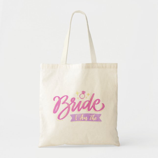 Pink I Bin Bride Bachelorette Groupe Party Geschen Tragetasche (Vorne)
