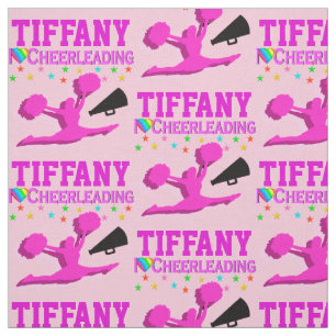 PINK I LIEBE CHEERLEADING PERSONALISIERT FABRIC STOFF