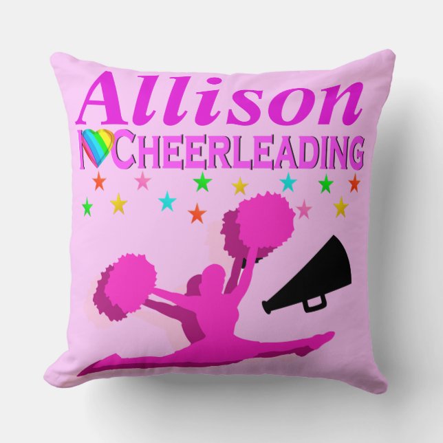 PINK I LIEBE CHEERLEADING PERSONALISIERT PILLOW KISSEN (Vorderseite)