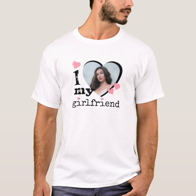 Pink I Liebe Meine Freundin Boyfriend-Geschenk T-Shirt (Vorderseite)