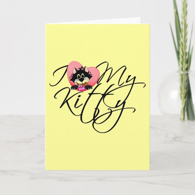 Pink I Liebe My Kitty - Hemden und Geschenke Karte (Vorderseite)