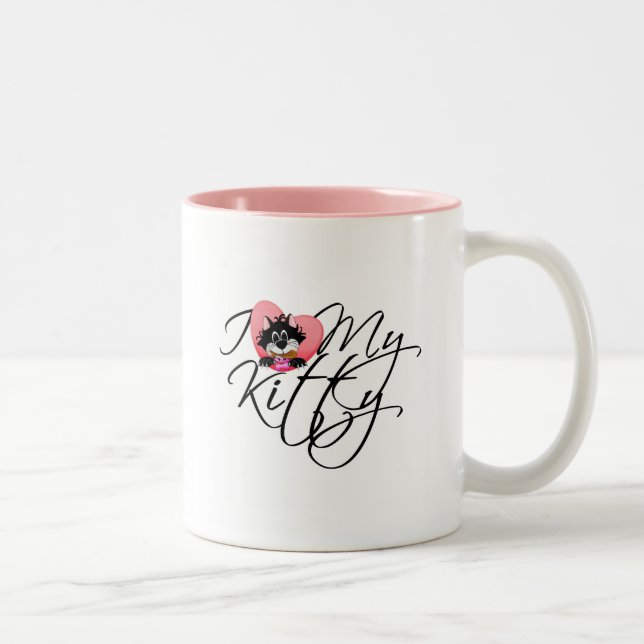 Pink I Liebe My Kitty - Hemden und Geschenke Zweifarbige Tasse (Rechts)